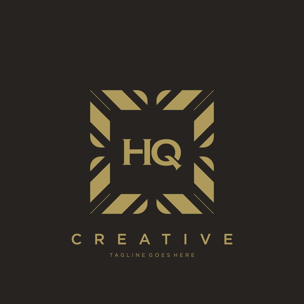 HQ initial letter luxury ornament monogram logo template vector