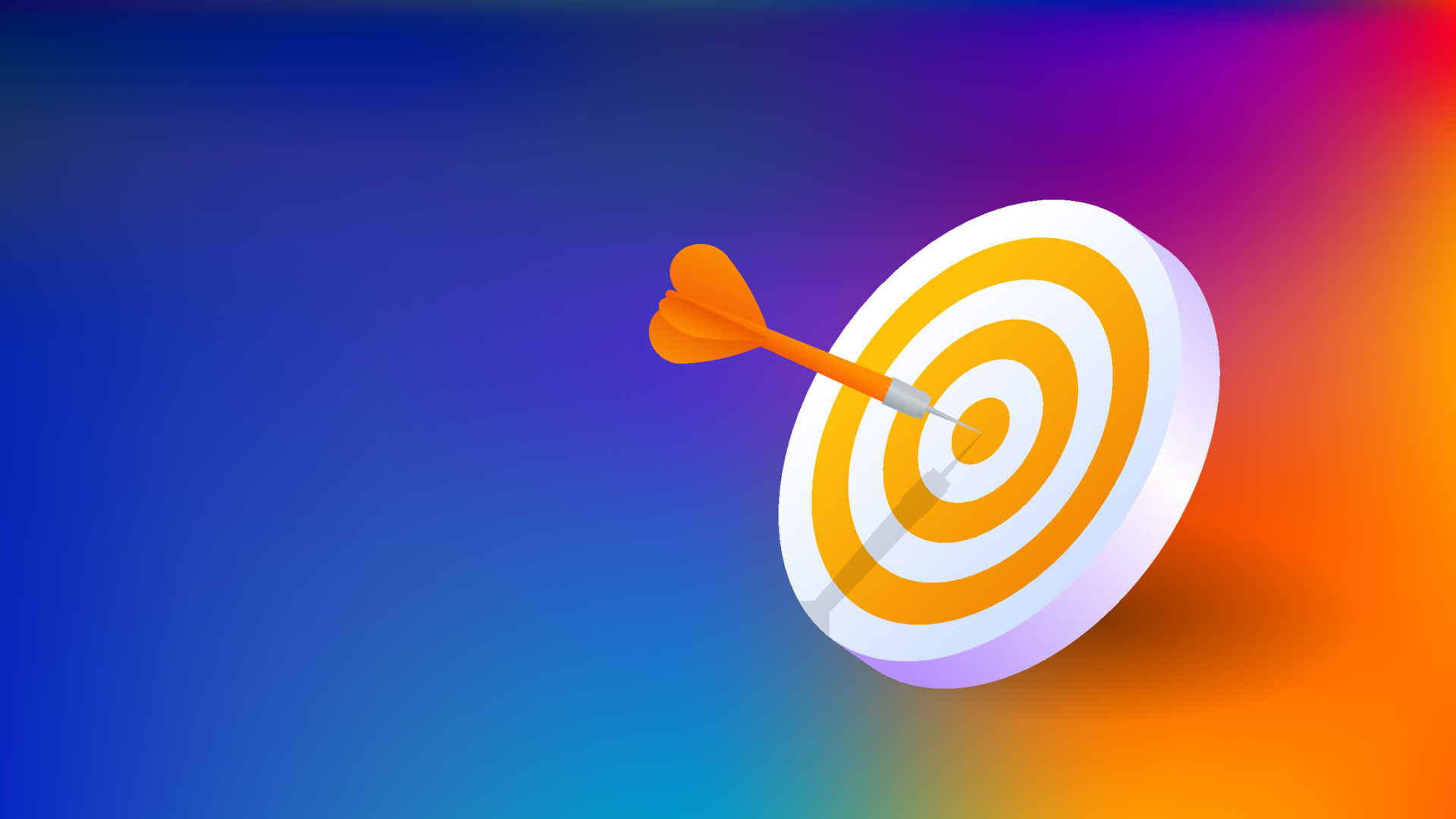 Business background with goal and achievements concept. Blue and orange