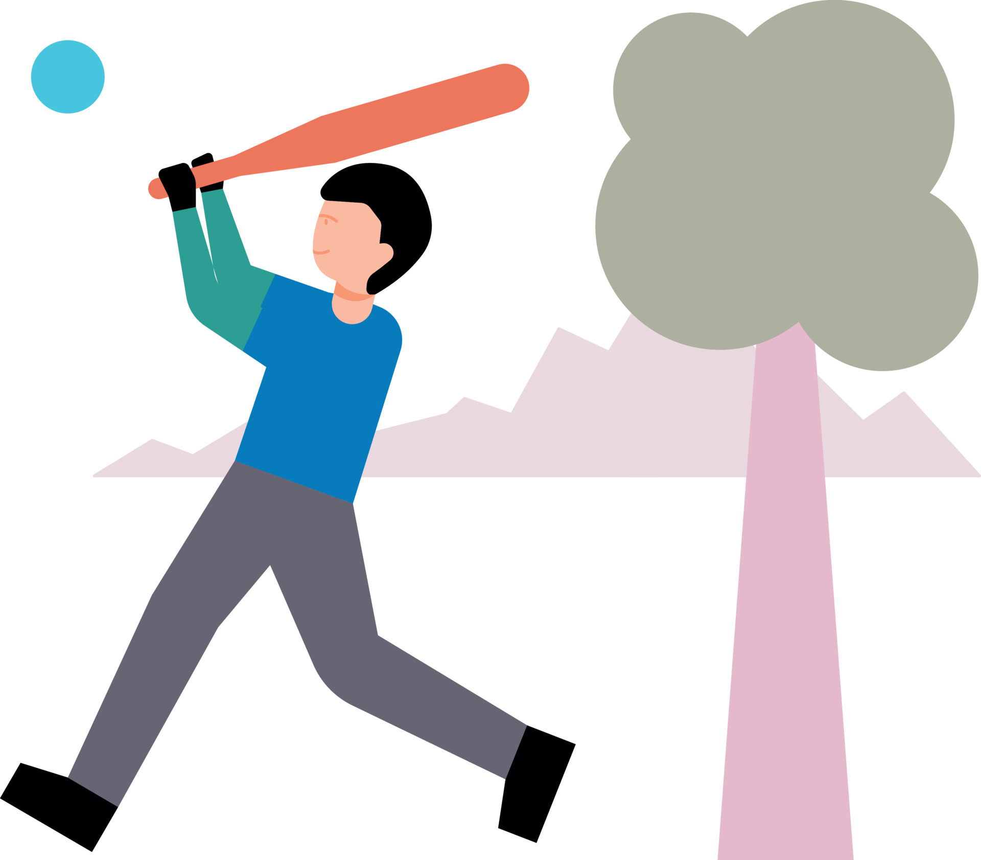 A boy is hitting a ball with a baseball bat. 13270861 Vector Art at