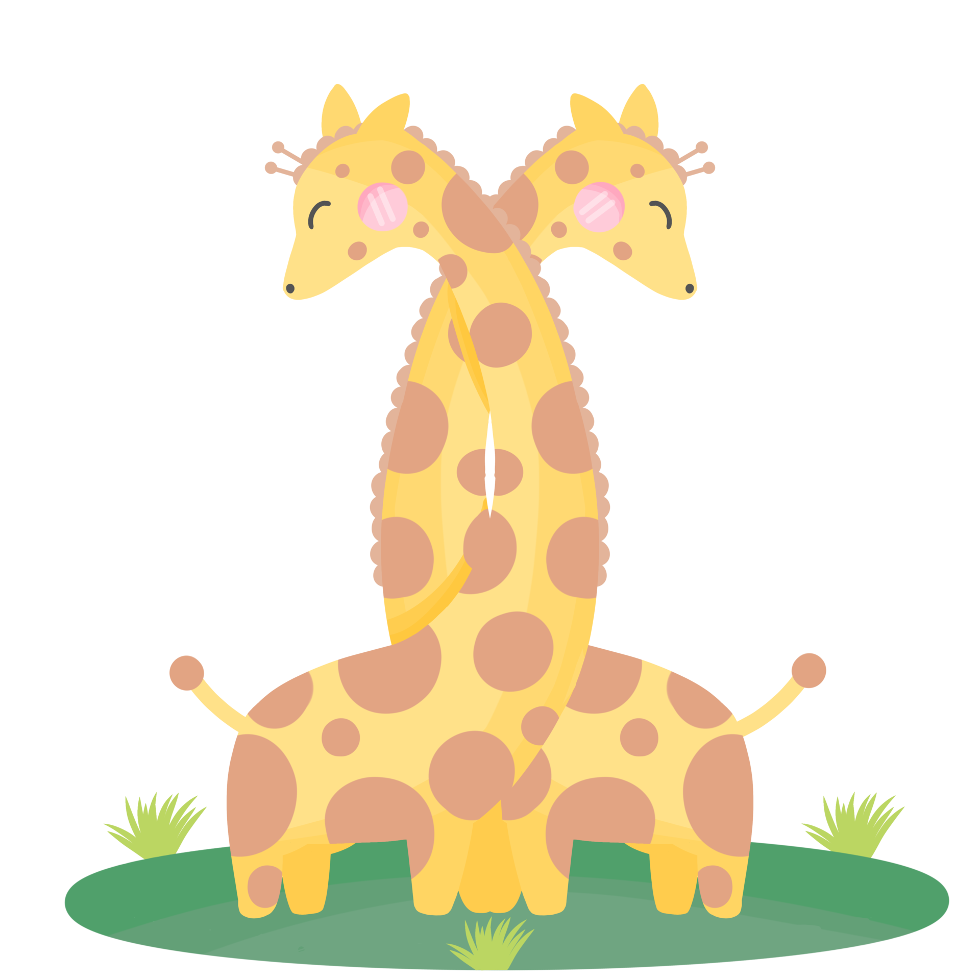 Two giraffes couple in love in valentine day 13271001 PNG