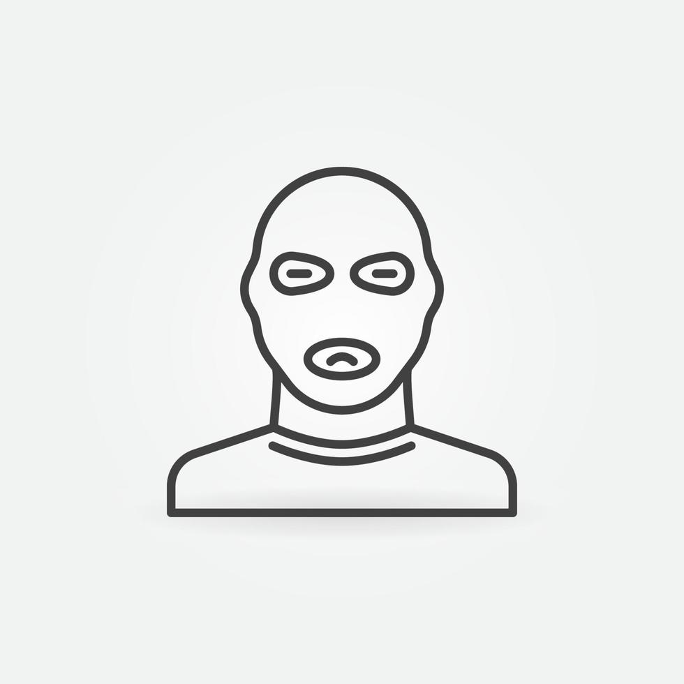 Man in Balaclava Mask linear vector concept icon