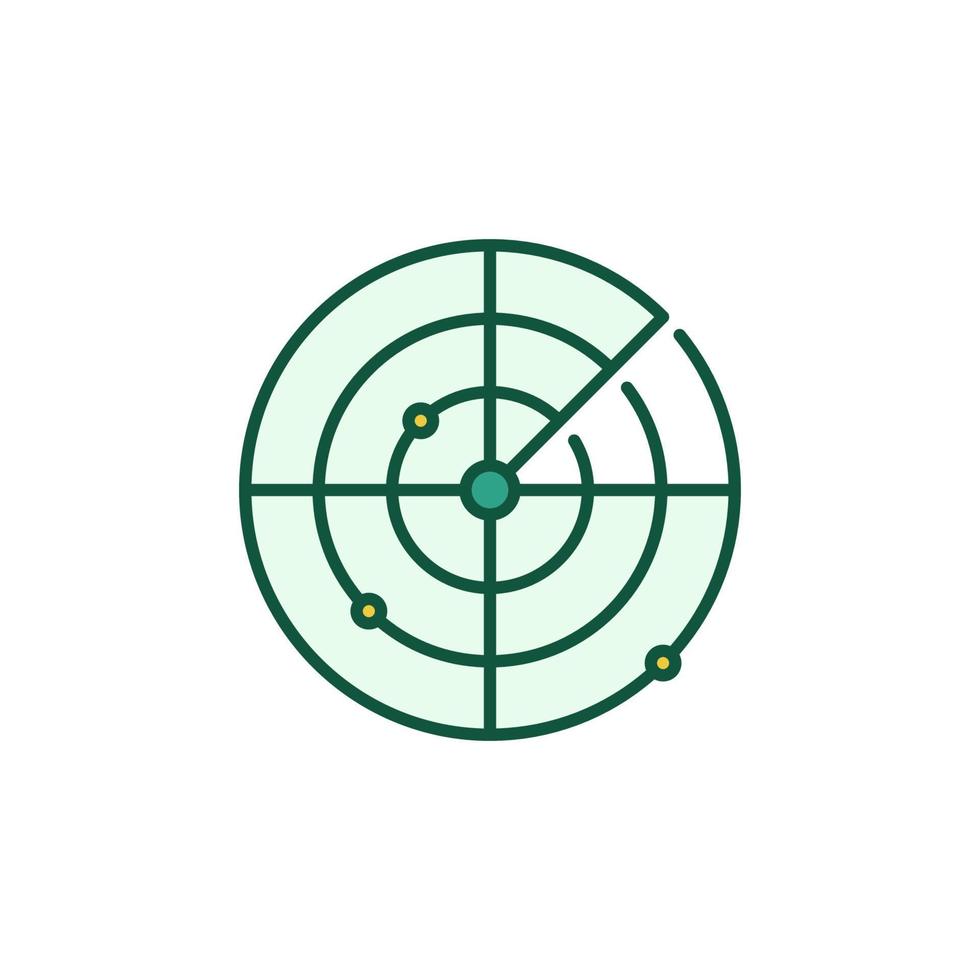 Military Radar vector concept round colored icon