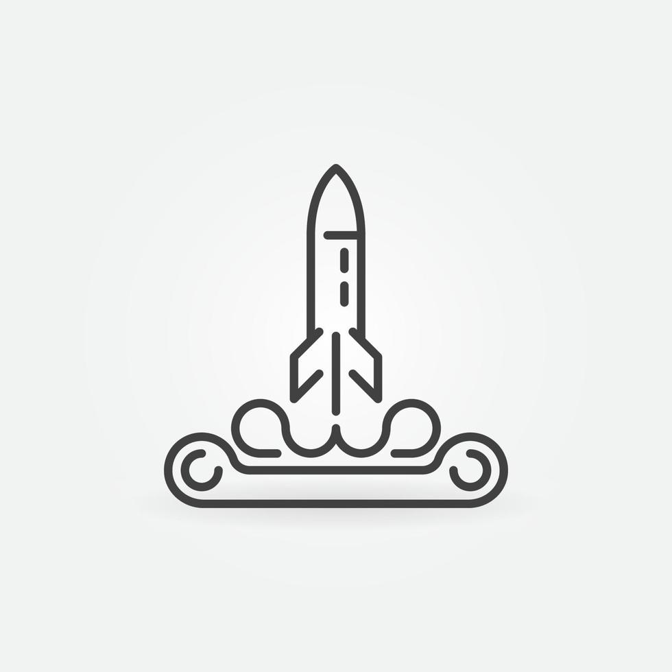 Missile launch vector concept icon in thin line style