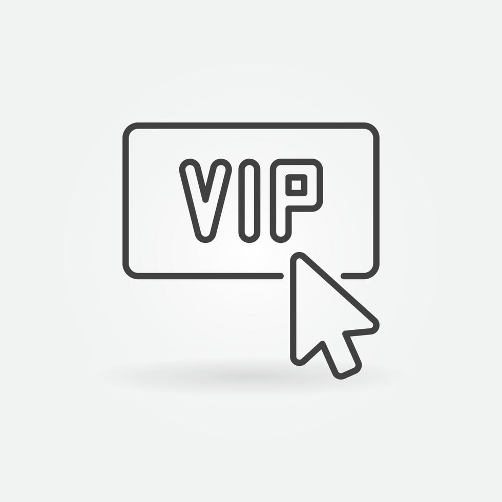 Mouse click on VIP button vector concept outline icon