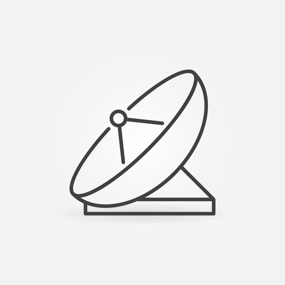 Satellite Dish Antenna outline vector concept icon