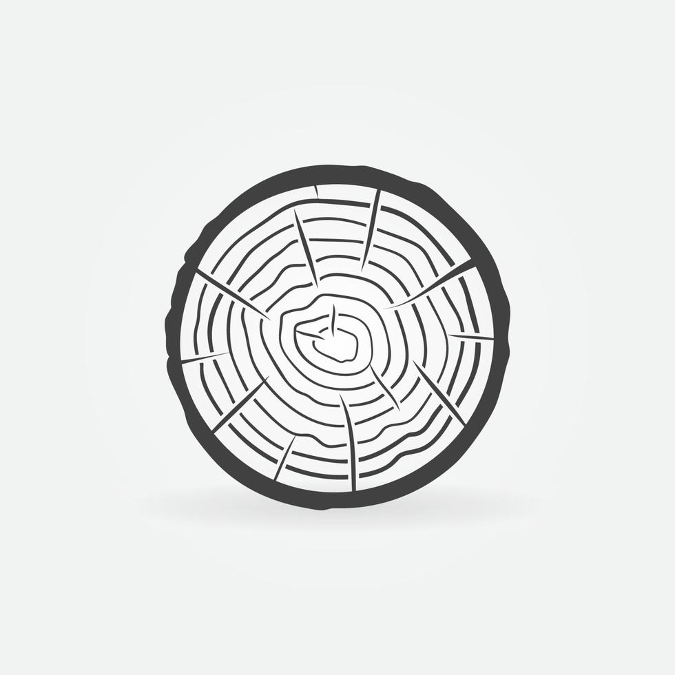 Tree Rings on Saw Cut Tree Trunk vector concept icon