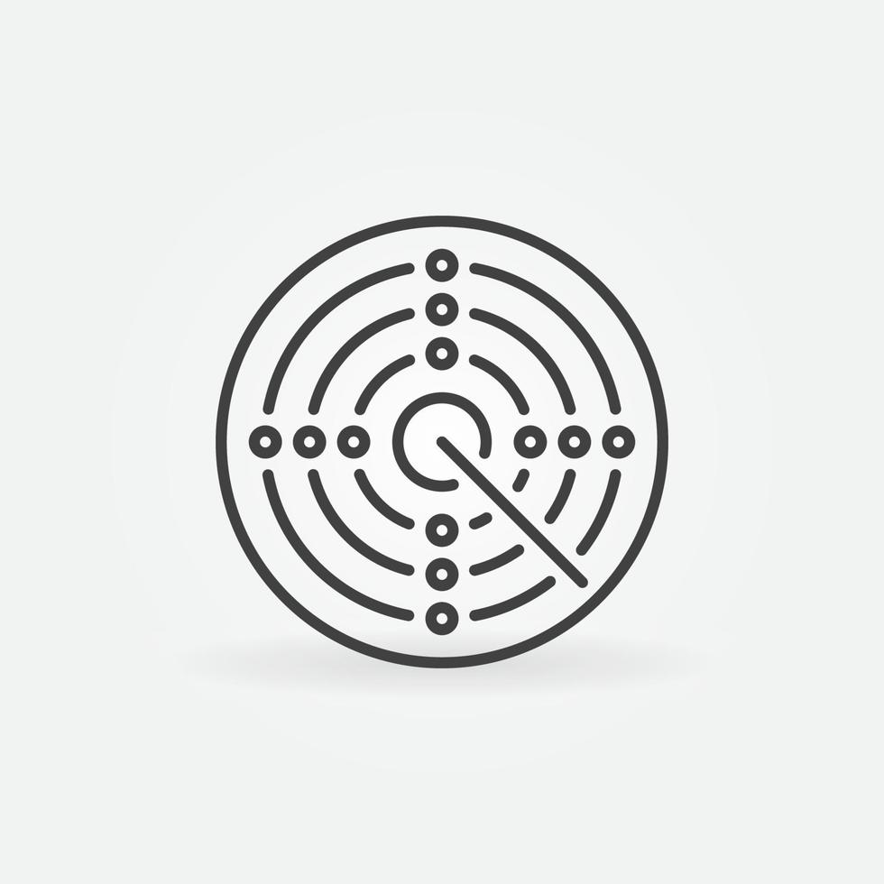 Linear Radar Screen vector concept round icon