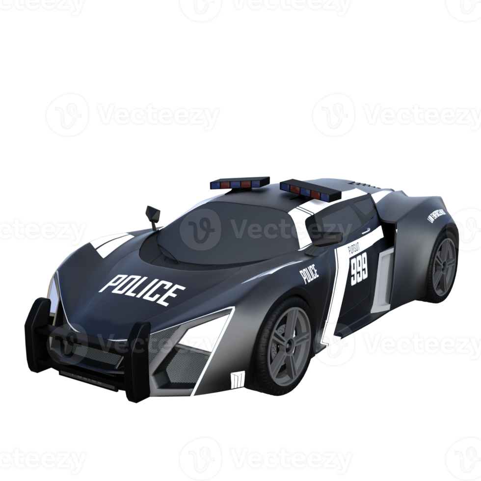 Police Car 3d rendering png