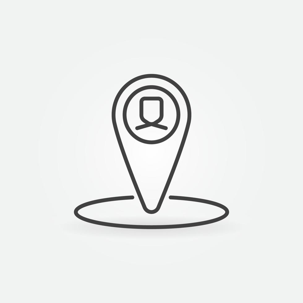 Man Geo Tag vector concept icon in thin line style