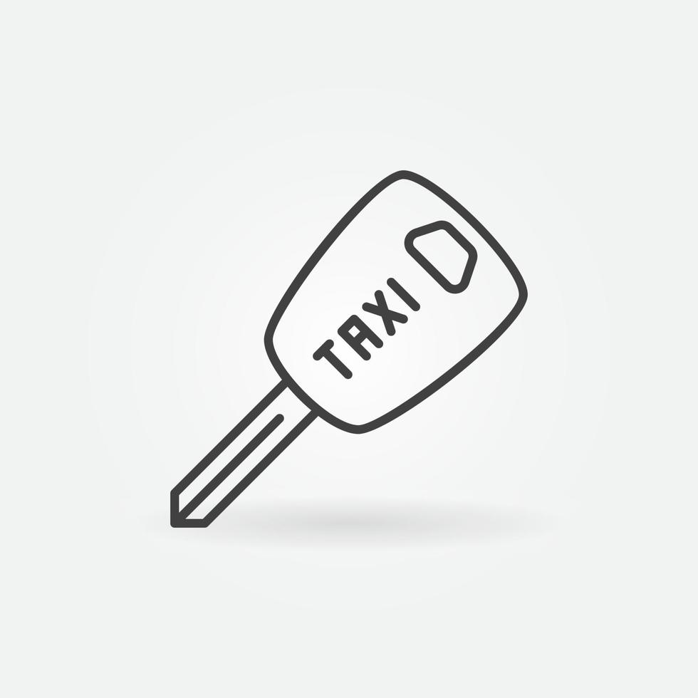 Taxi Car Key vector concept icon in thin line style