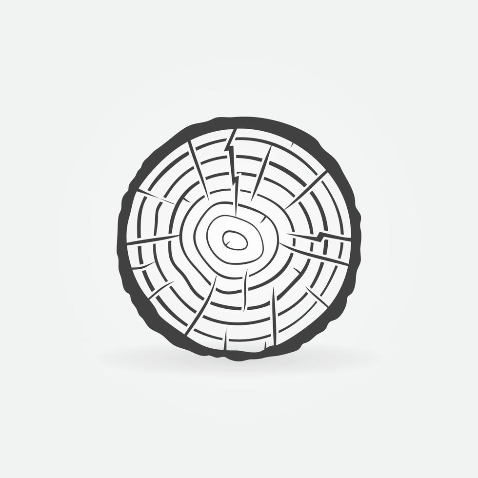 Tree Trunk Cross Section with Rings vector concept icon