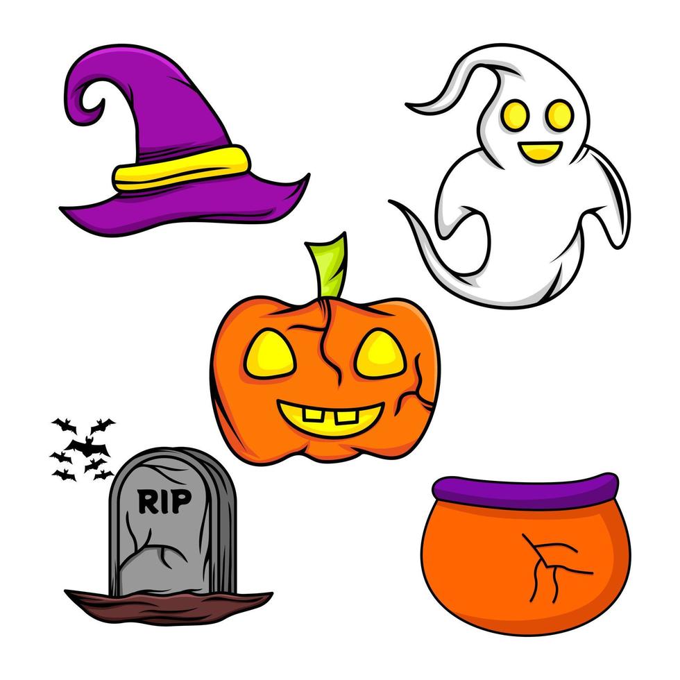 Halloween character illustration vector bundle