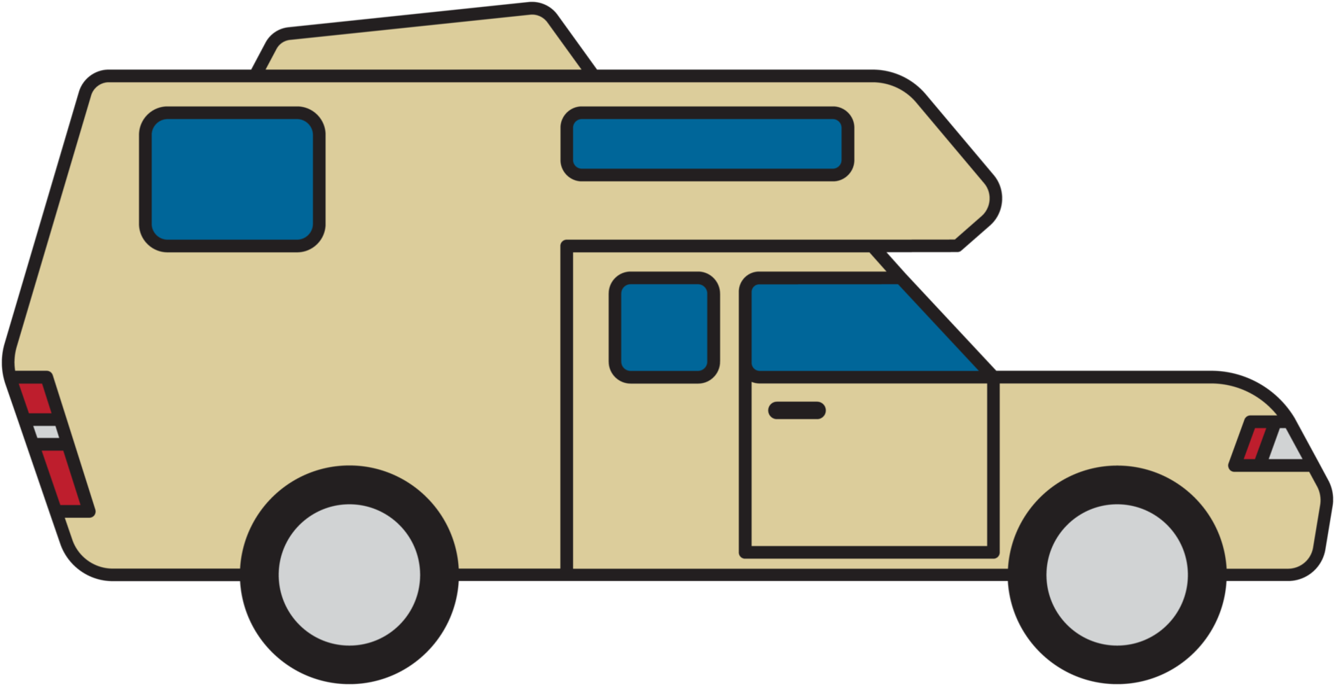 dessin de contour de camping-car png