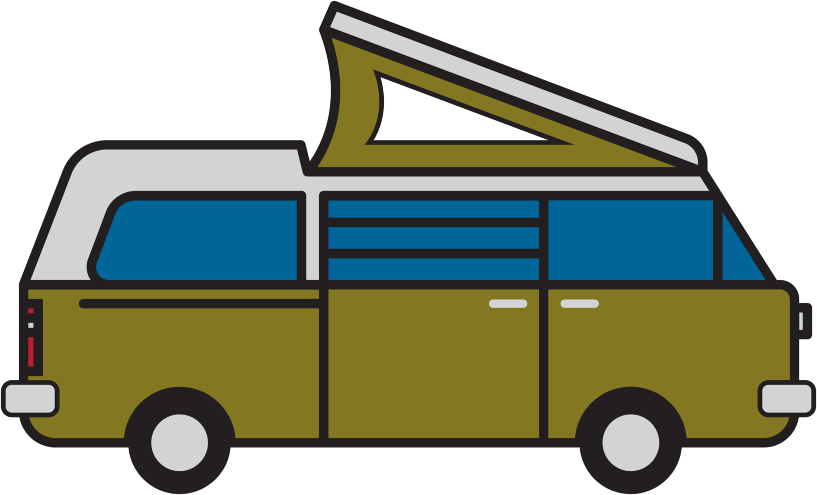 dessin de contour de camping-car png