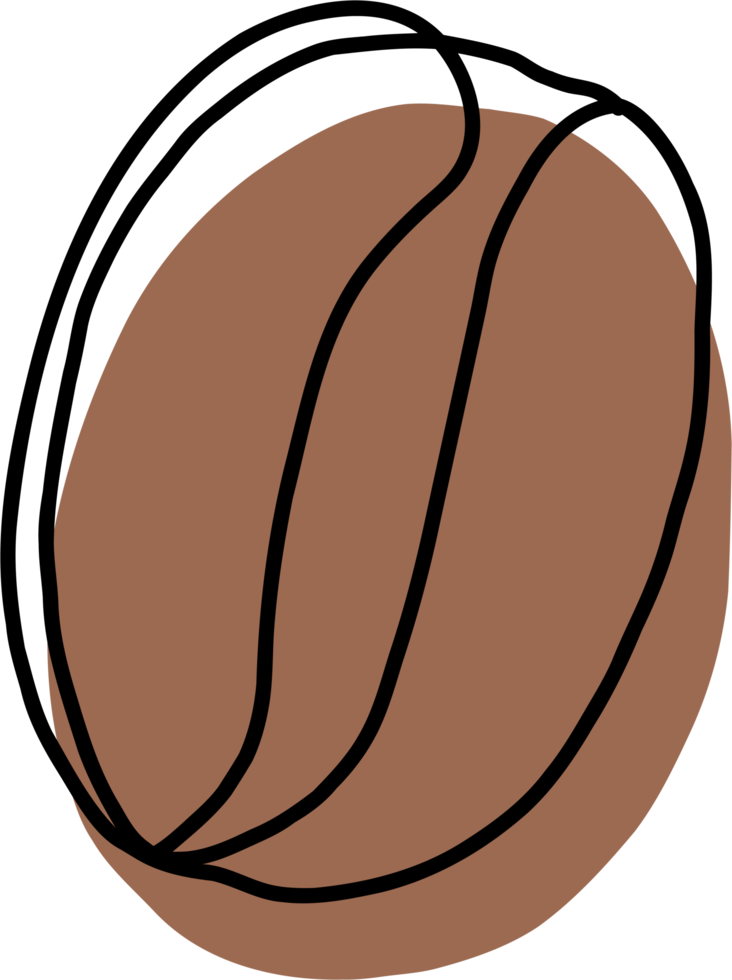 simplicity coffee bean freehand continuous line drawing png