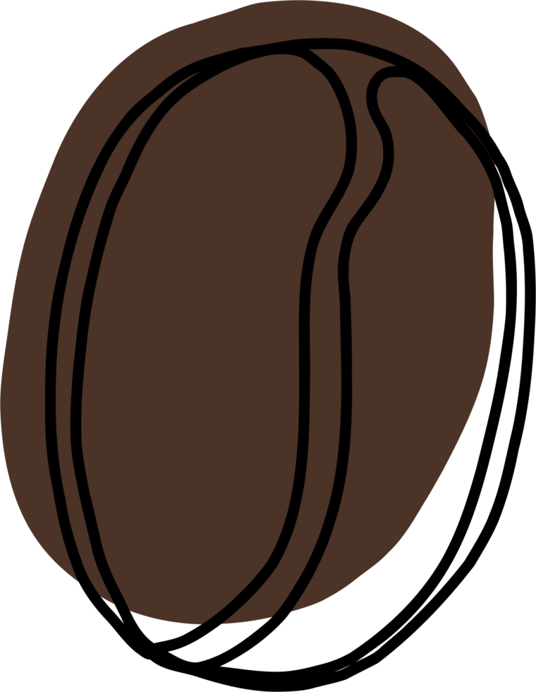 enkelhet kaffe böna freehand kontinuerlig linje teckning png