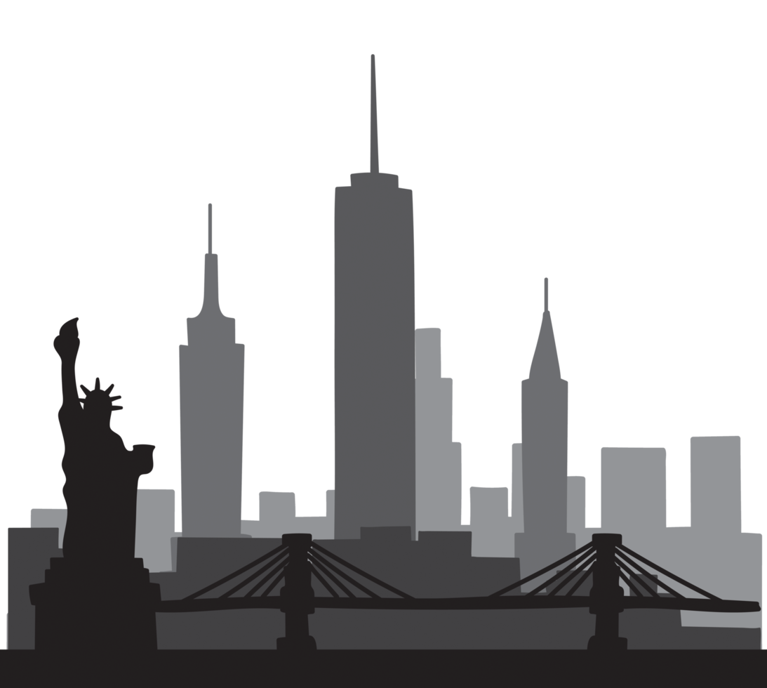 schizzo a mano libera dello skyline di new york city. png