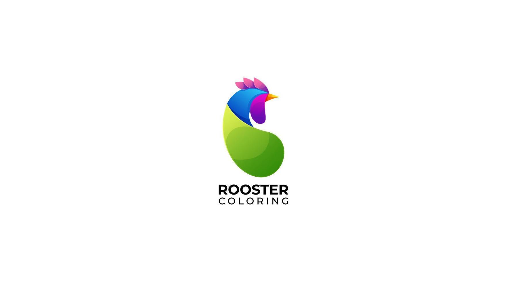 modern Rooster colorful logo design and vector template