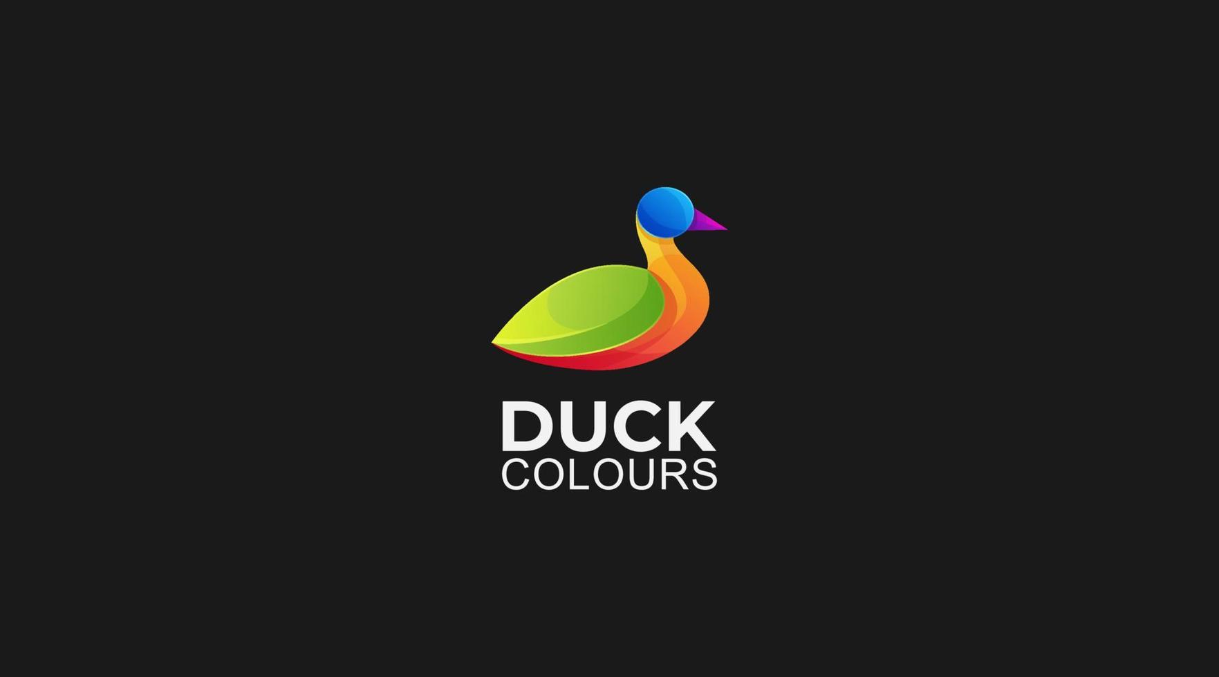 Colourful duck logo design and vector template