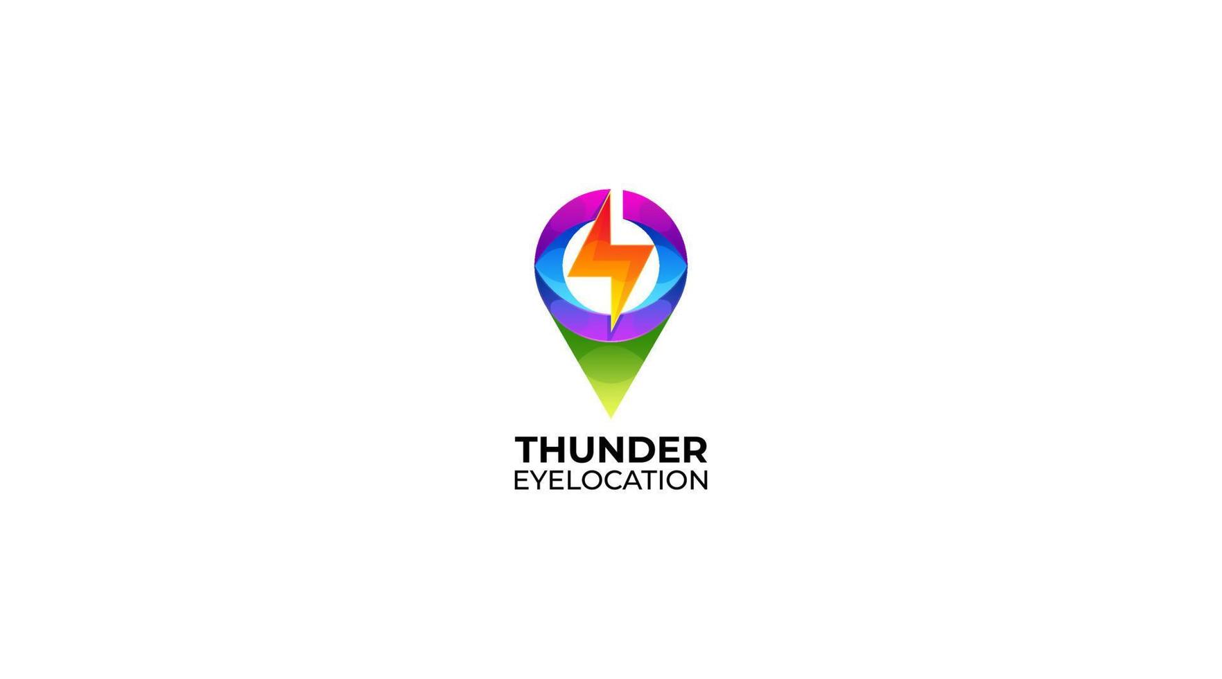 Thunder eye Location with gradient colour Logo design vector