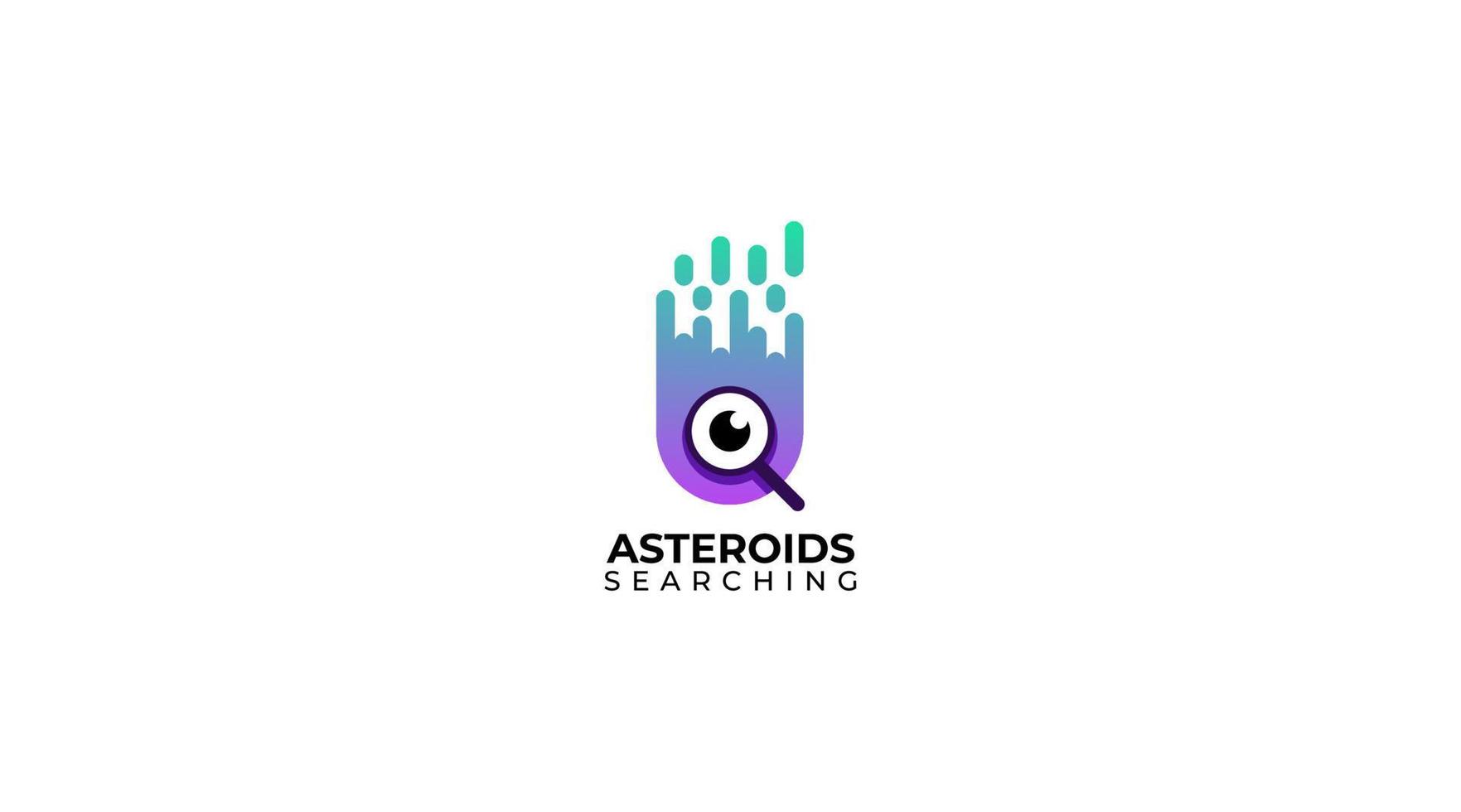 illustration Of Letter U asteroid searching logo design and vector