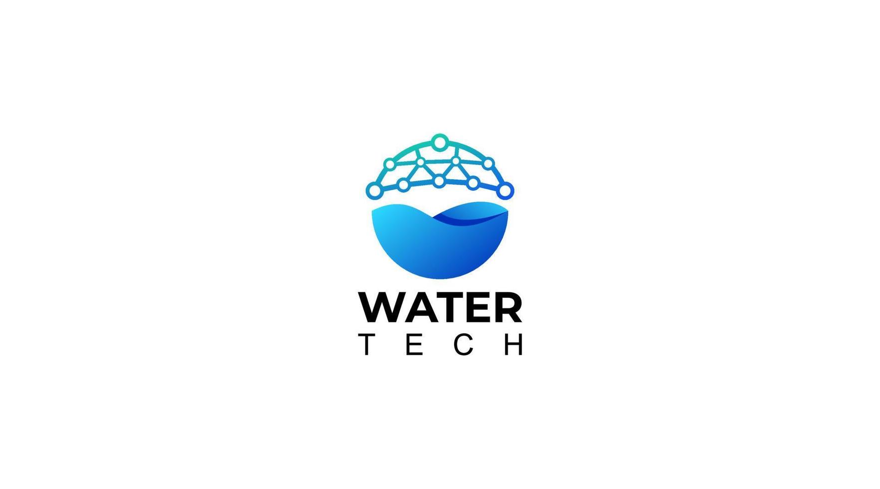 Nature technology logo design vector illustration
