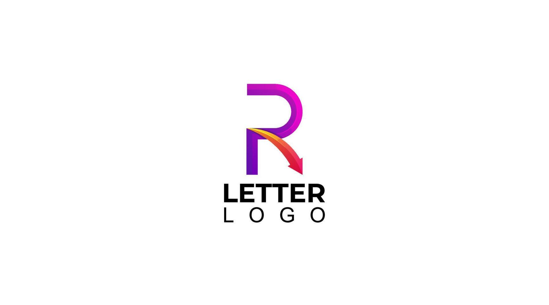 Gradient letter p arrow logo design template vector
