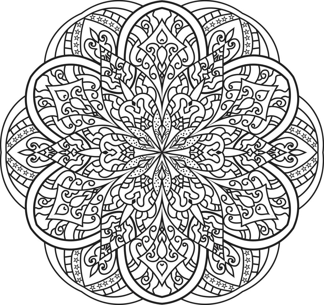 Mandala Flower in Black and White vector