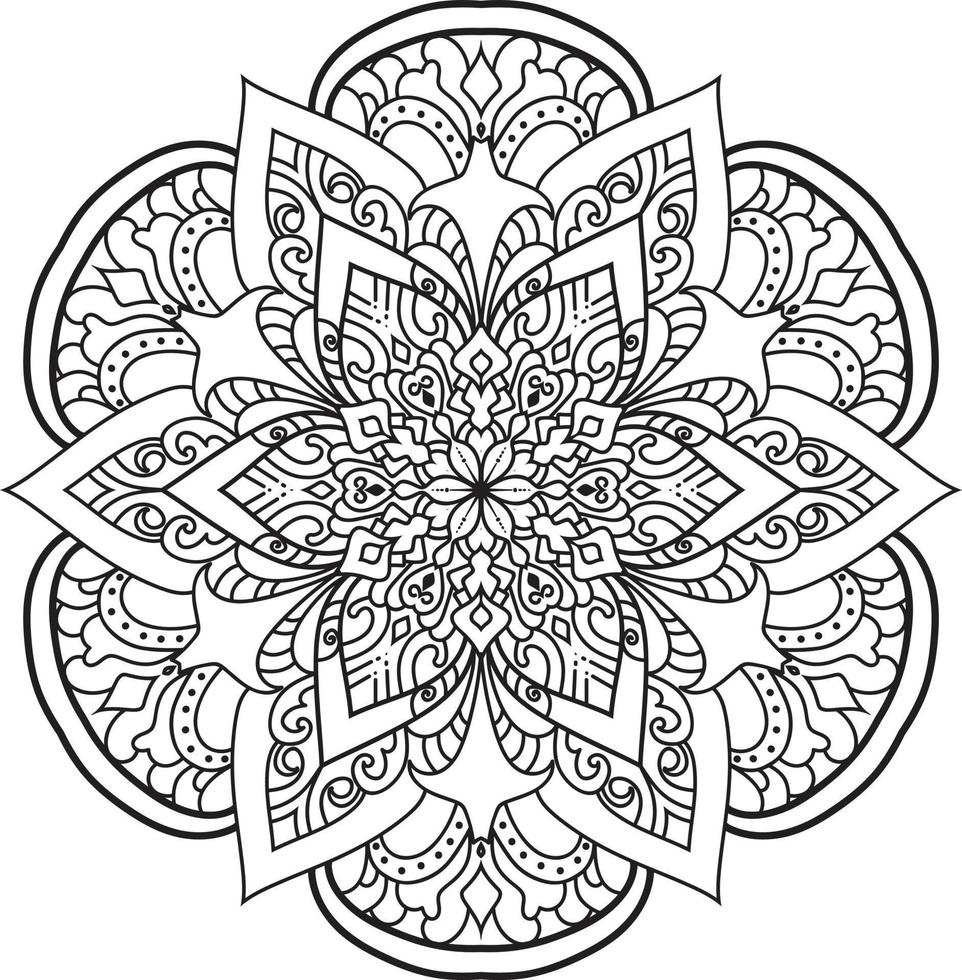 Mandala Flower in Black and White vector