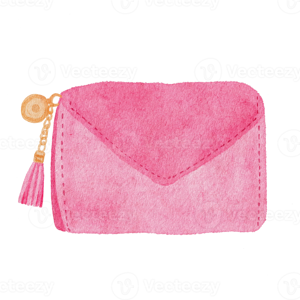 Watercolor illustration purse png