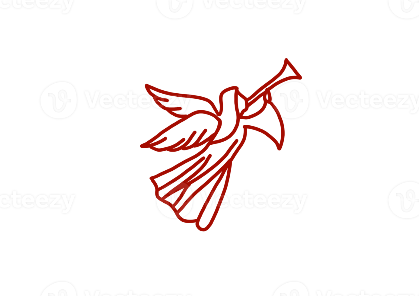 Red Christmas Angel png