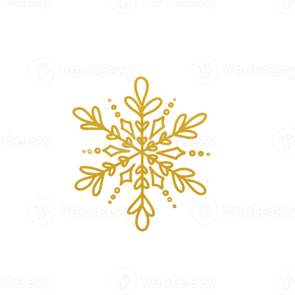 Golden Elegant Snowflake png