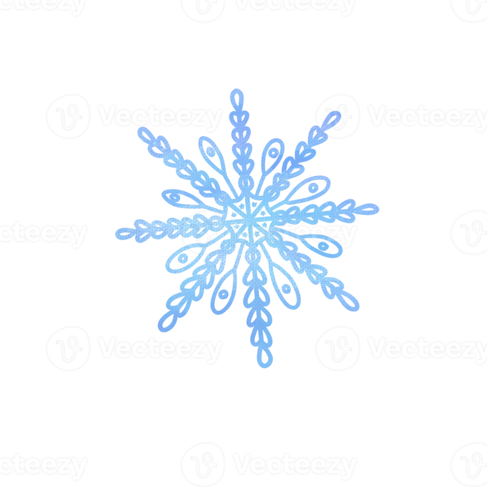 Blue Watercolor Snowflake png
