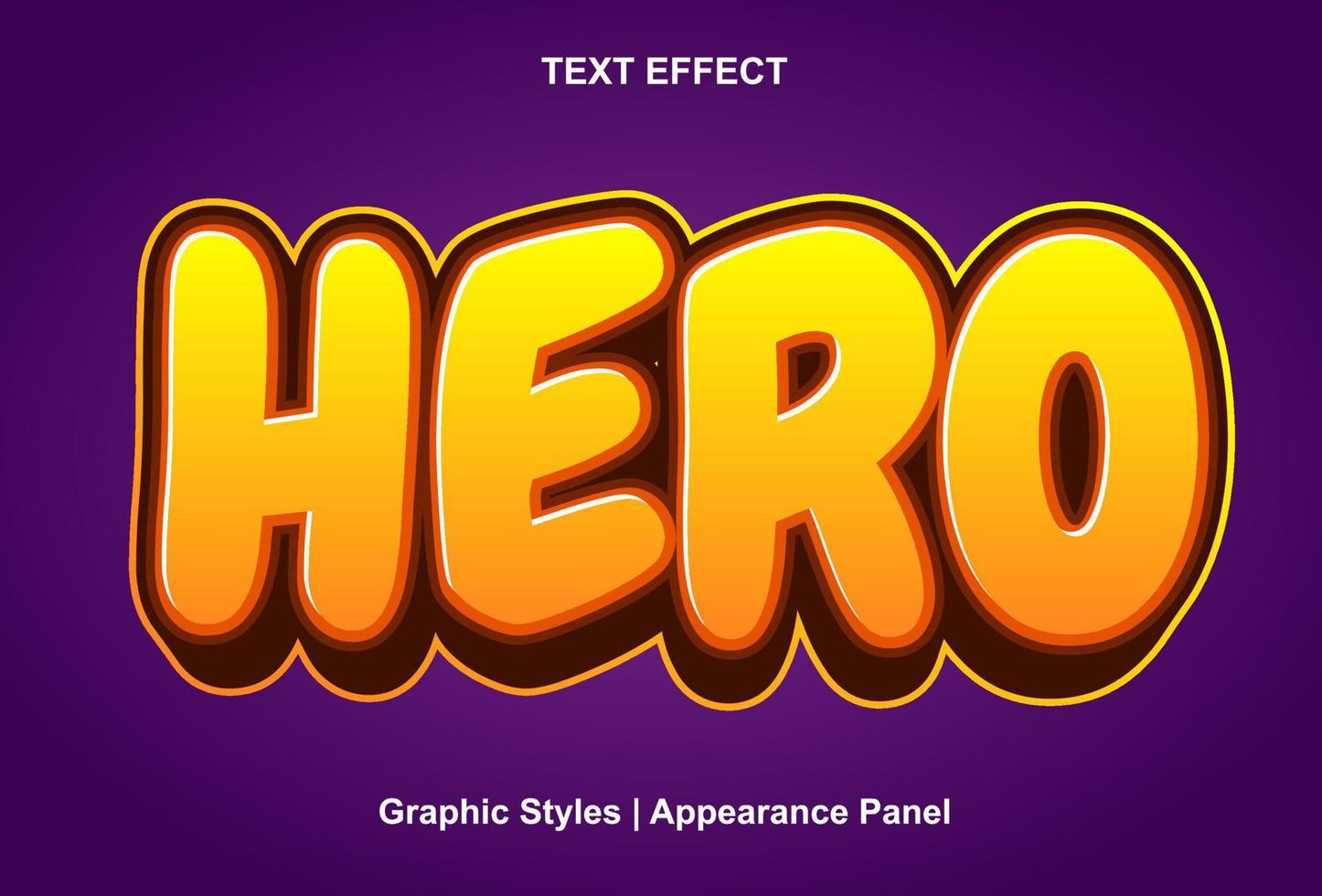 hero text effect with 3d style. vector