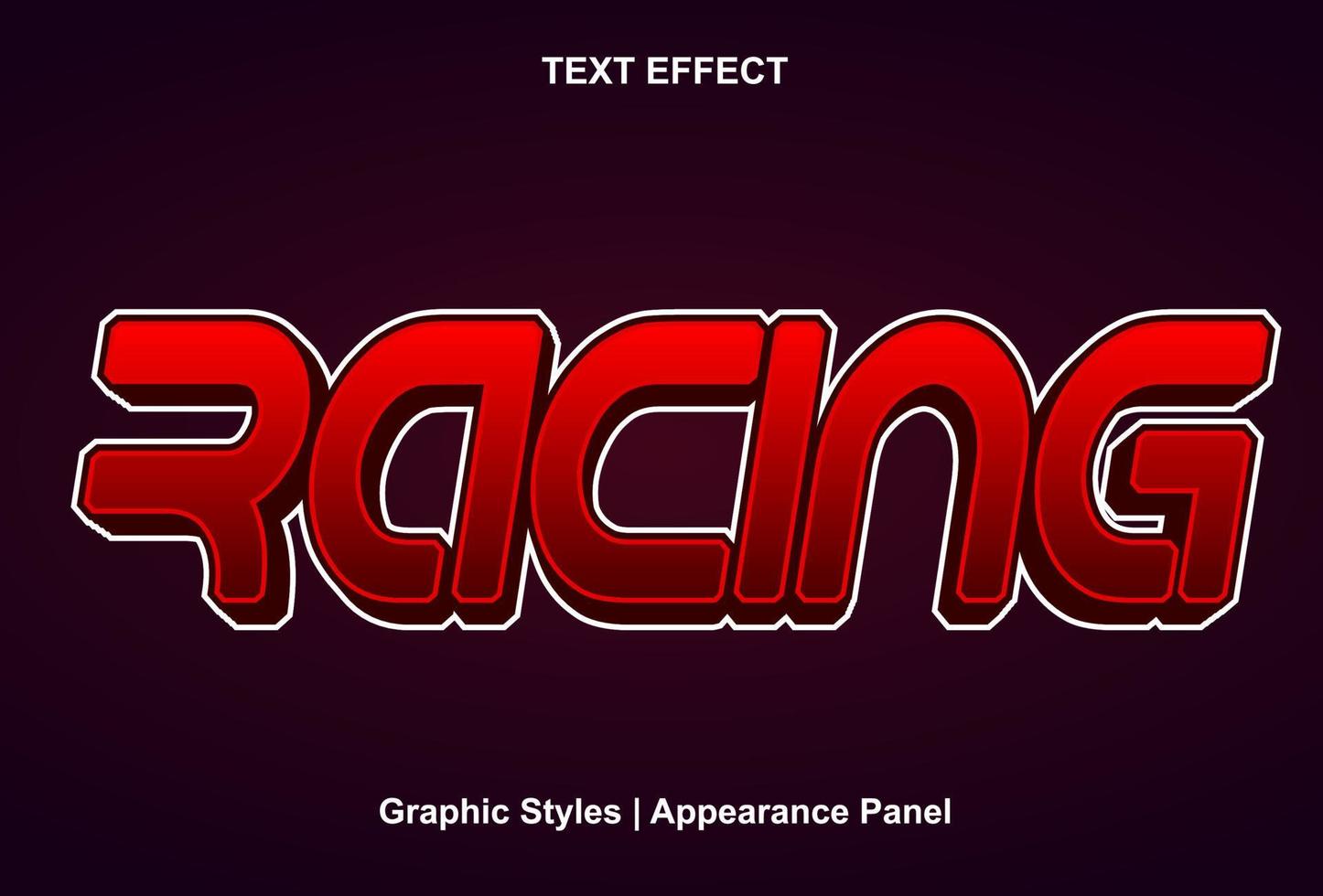 racing text effect and editable vector