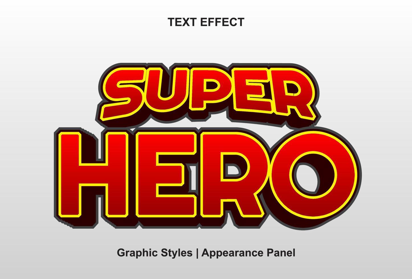 efecto de texto de superhéroe con estilo 3d y se puede editar. vector