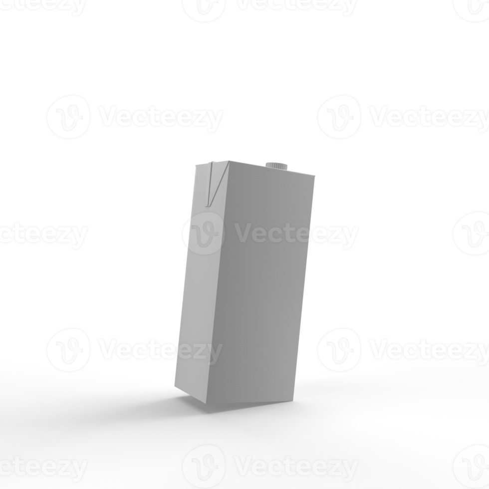 Paper Milk Bottle 3D Rendering png