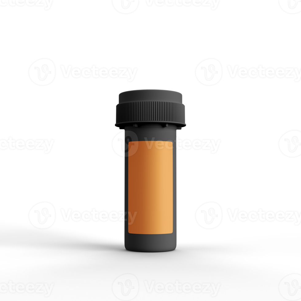 Matte Pill Bottle 3D Rendering png