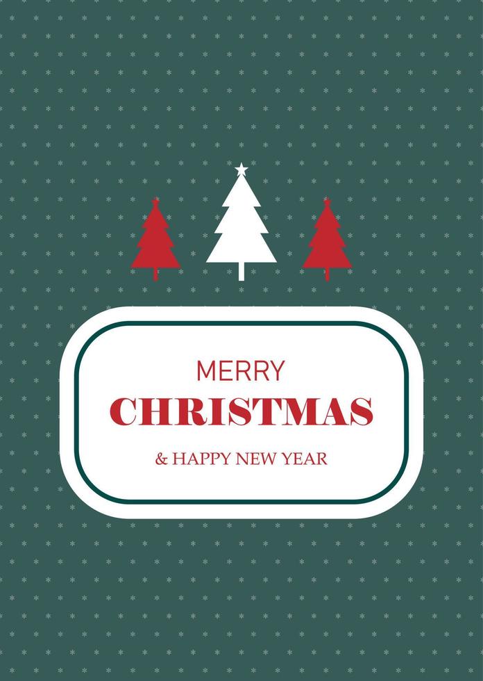 Simple Merry Christmas and New Year card with Christmas tree. vector illustration