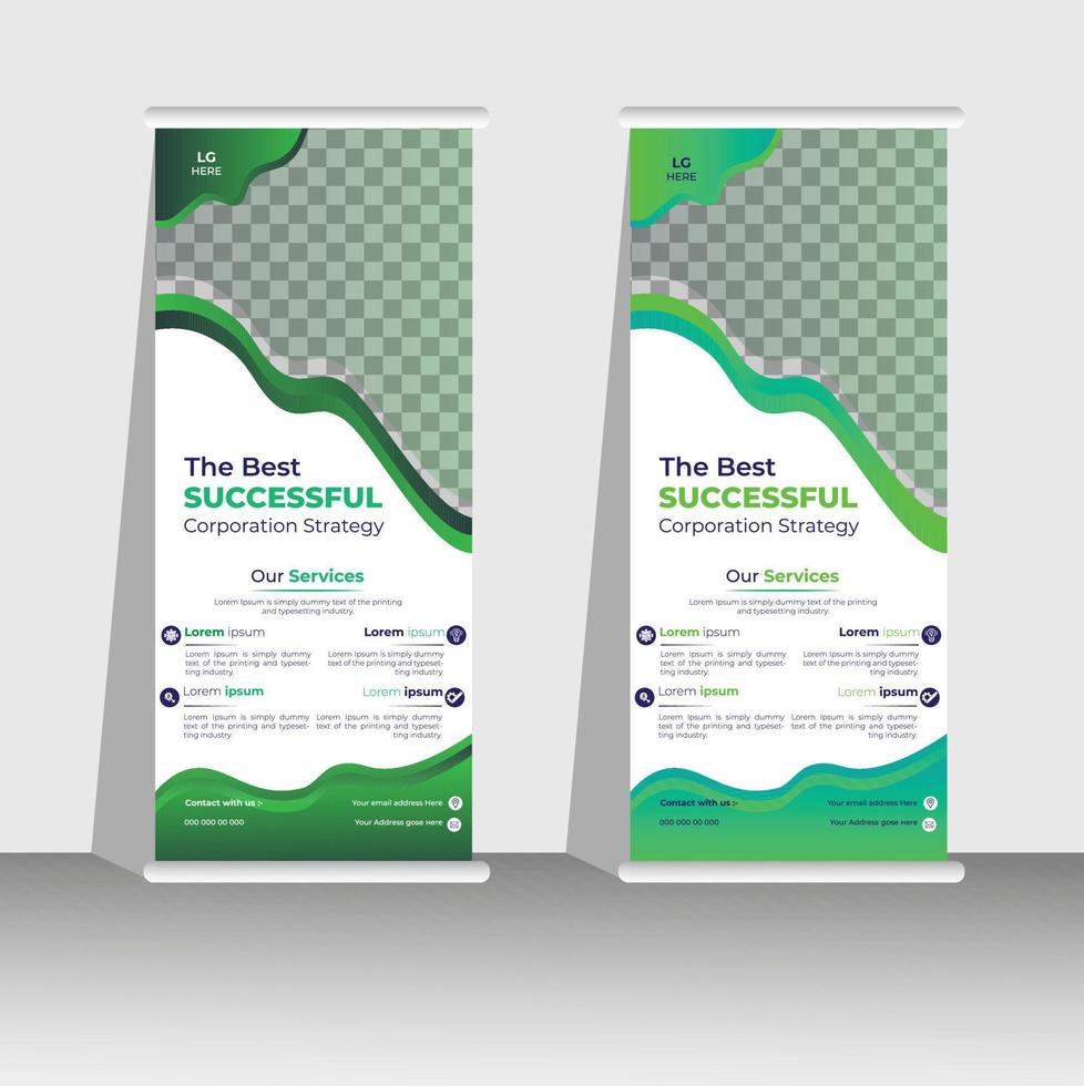 Professional Roll up stand banner template design, vertical, abstract background, pull up design, modern Banner, rectangle vector