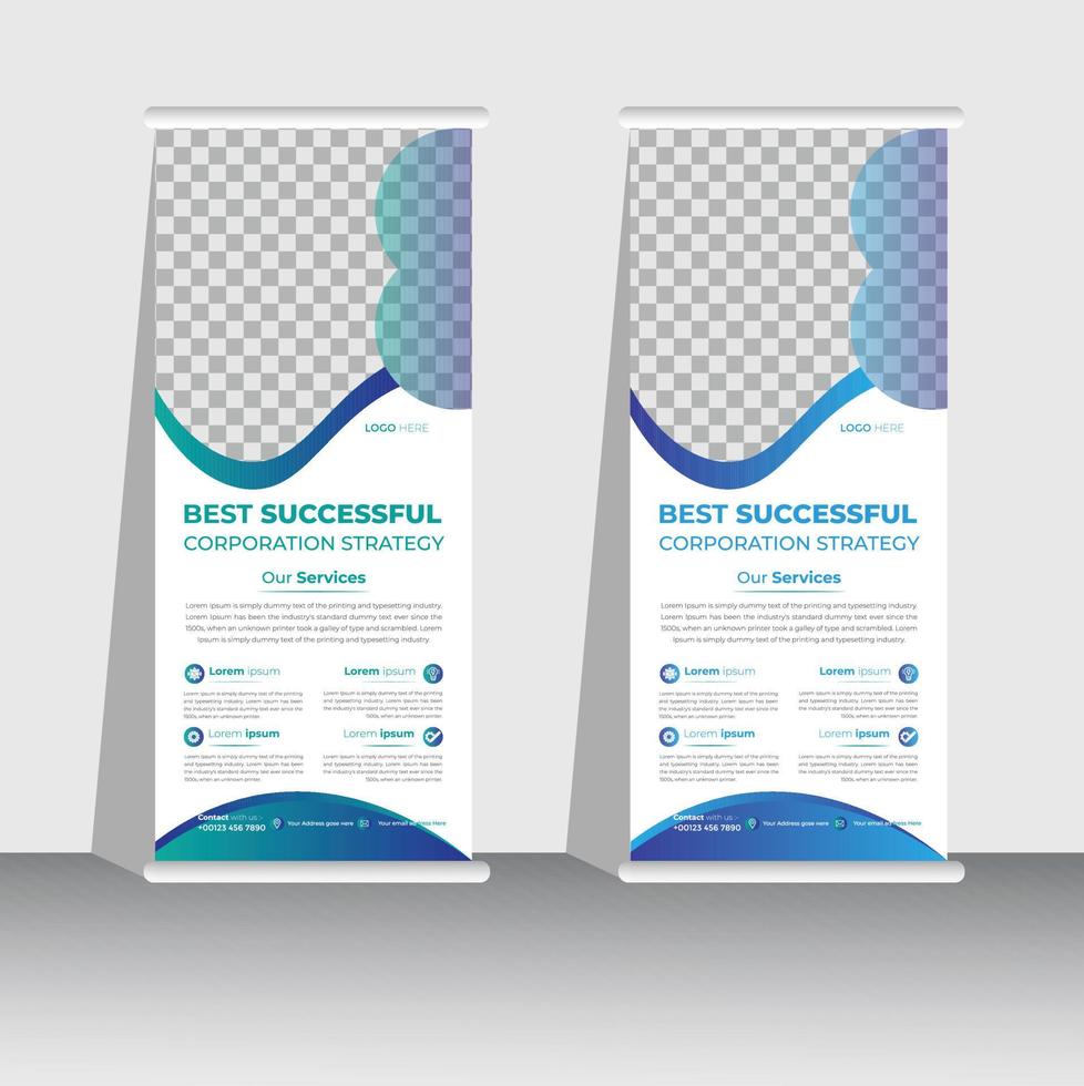 Professional Roll up stand banner template design, vertical, abstract background, pull up design, modern Banner, rectangle vector