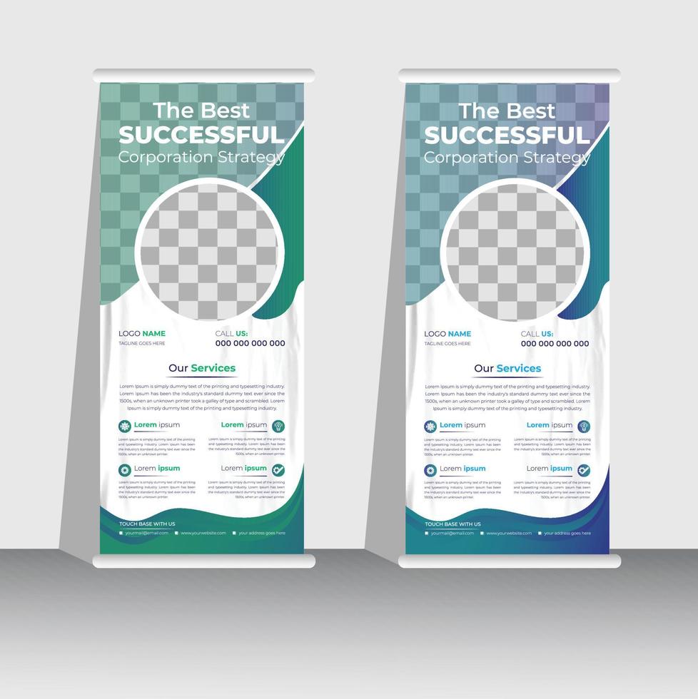 Professional Roll up stand banner template design, vertical, abstract background, pull up design, modern Banner, rectangle vector