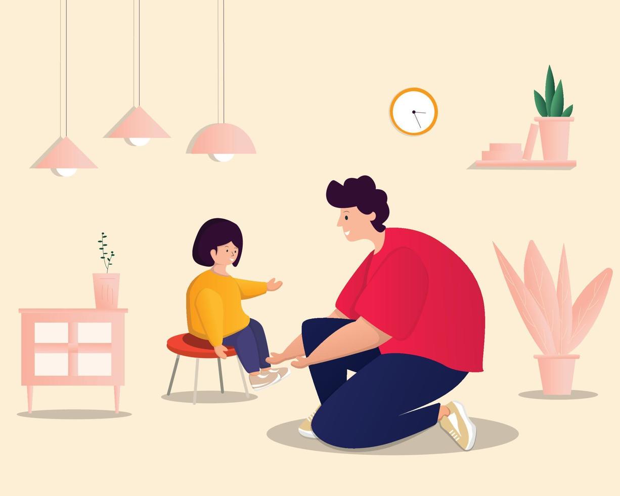 Flat Father's Day characters. vector
