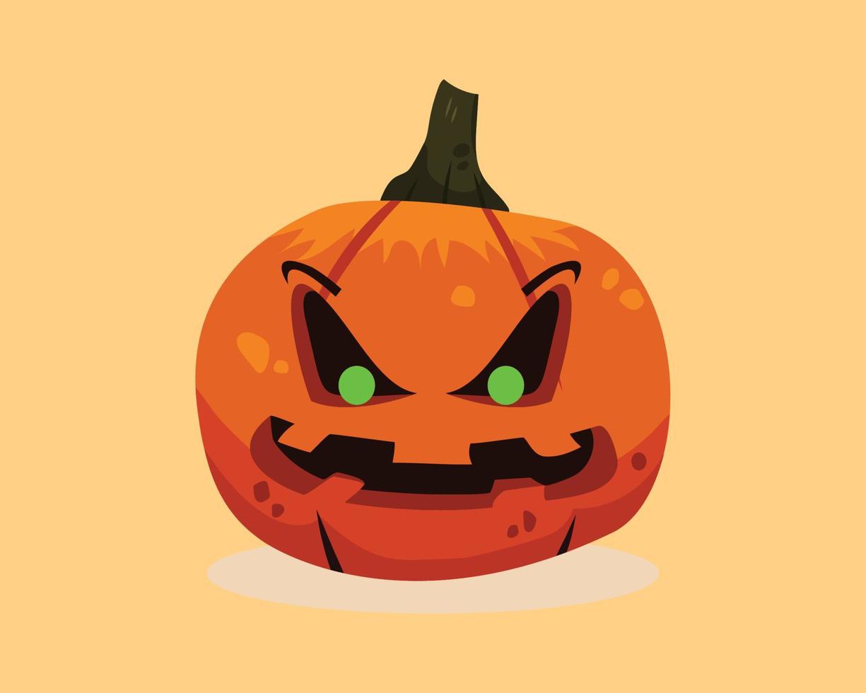 Scary halloween pumpkin illustration. vector