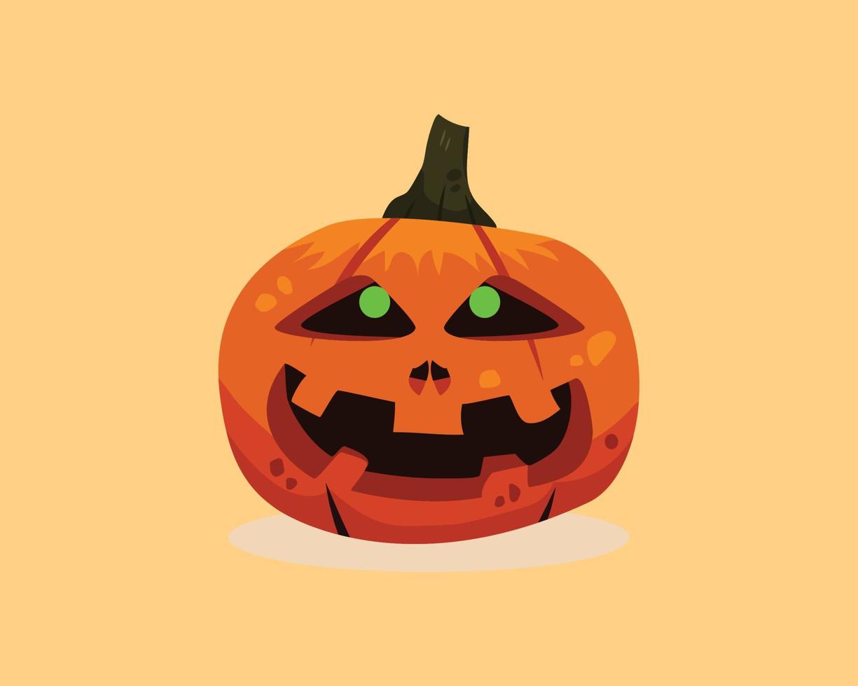 Scary halloween pumpkin illustration. vector