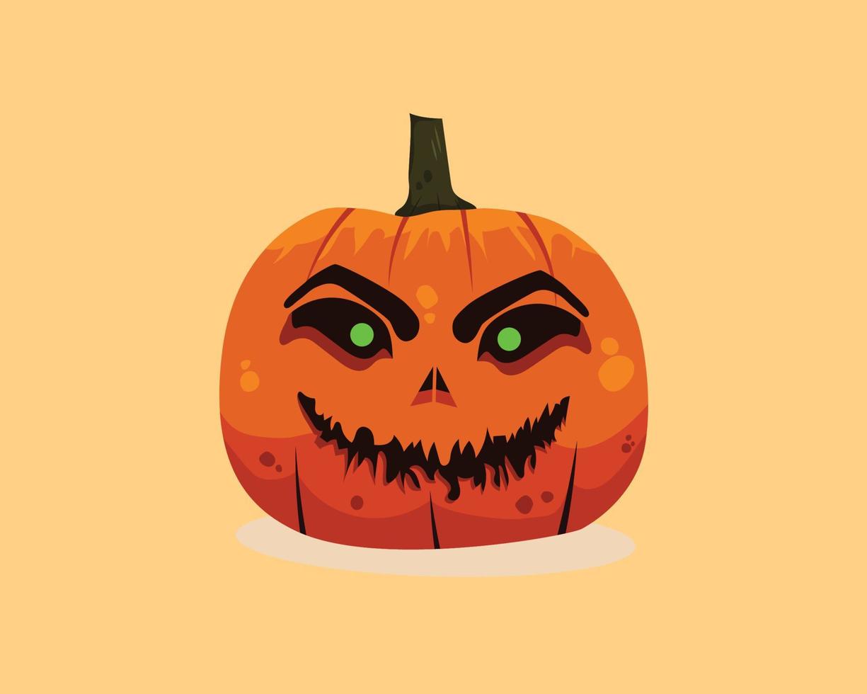 ilustración de calabaza de halloween de miedo. vector