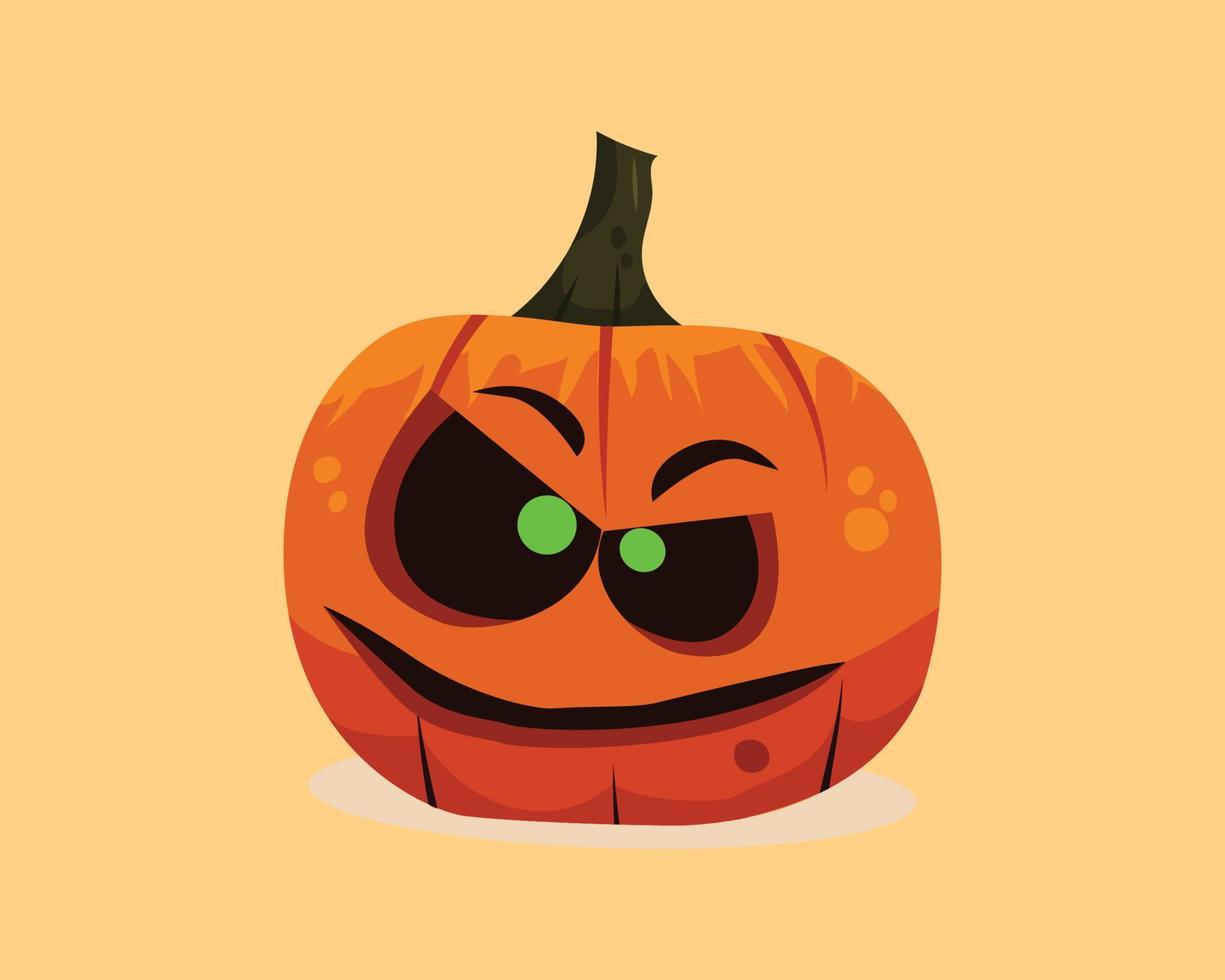 ilustración de calabaza de halloween de miedo. vector