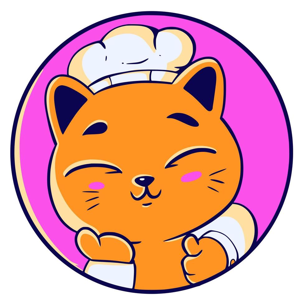 Cat illustration chef cute mascot vector