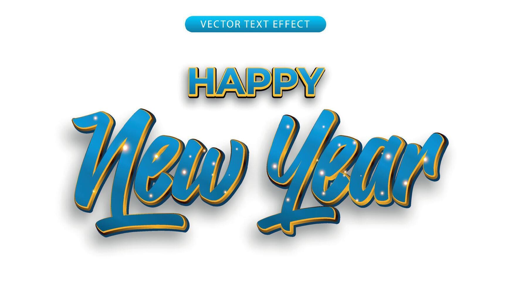 archivo eps de efecto de texto de feliz año nuevo vector