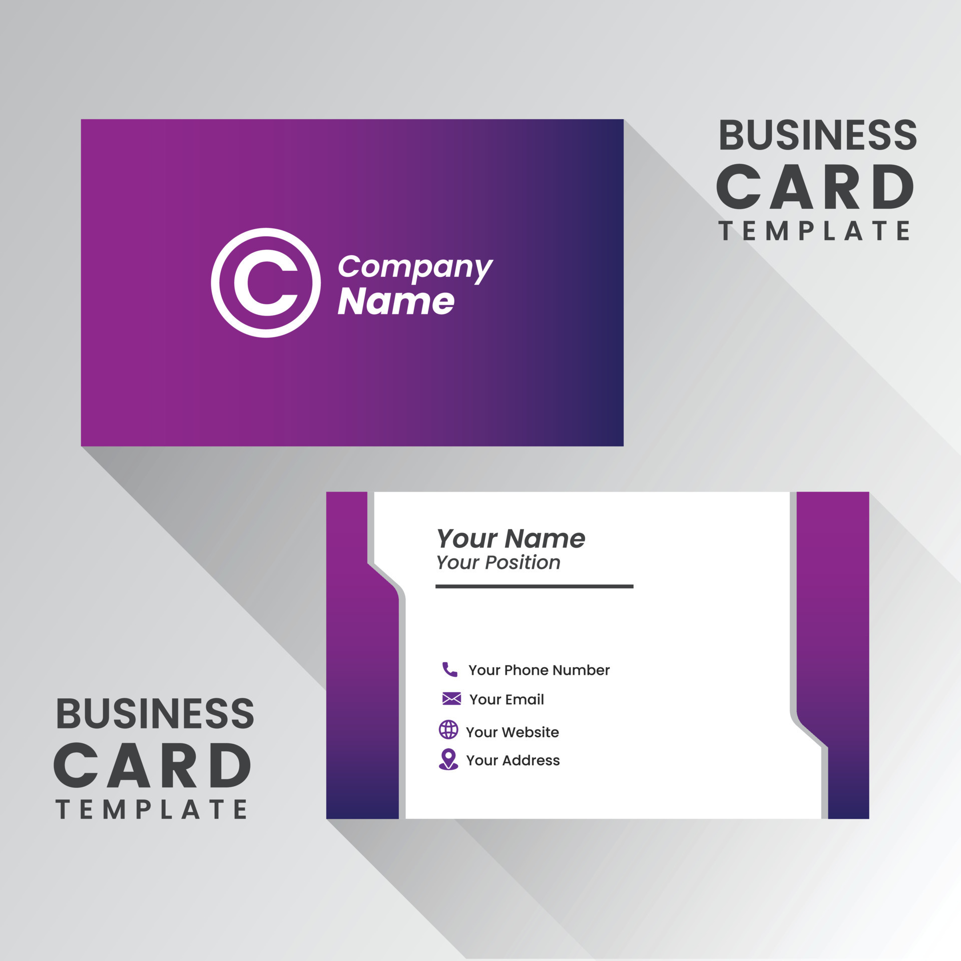 modern business card design . double sided business card design